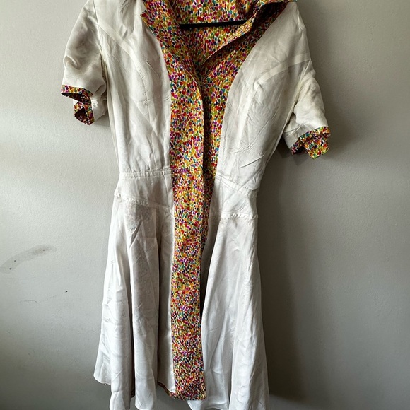 Oscar de la Renta Multicolor Button-Up Midi Dress - Picture 10 of 16